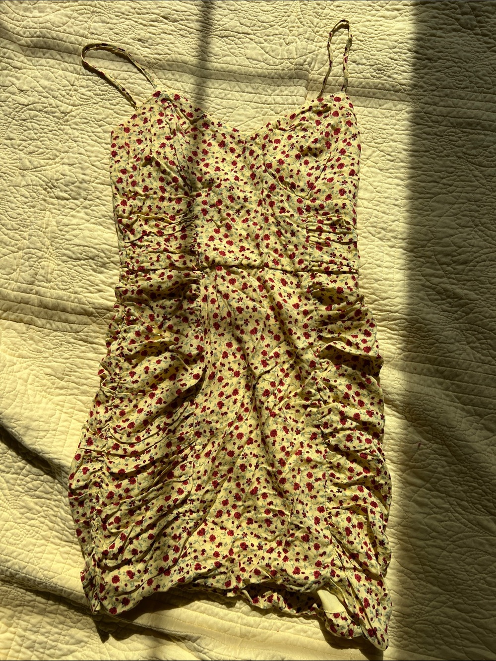Nordstrom Row A Shirred Floral Mini Dress